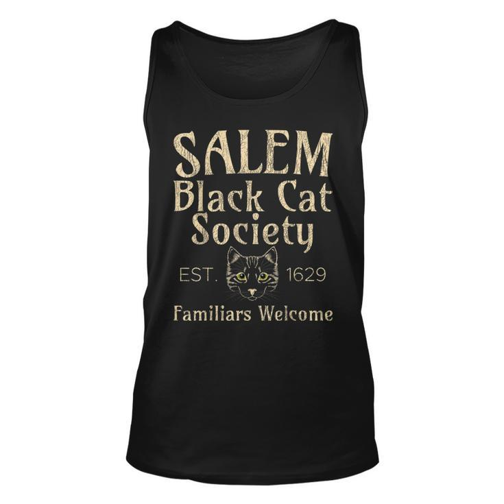 Halloween Salem Black Cat Society Familiars Welcome  Unisex Tank Top