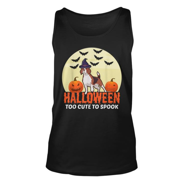 Halloween Too Cute To Spook Beagle Wizard Puppy Lover  Unisex Tank Top - Thegiftio