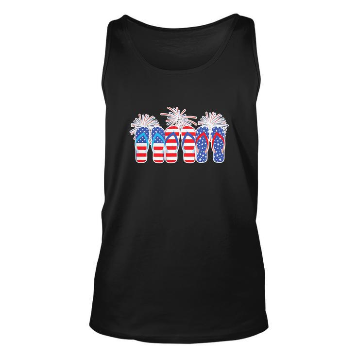 Happy 4Th Of July Flip Flops American Flag Unisex Tank Top