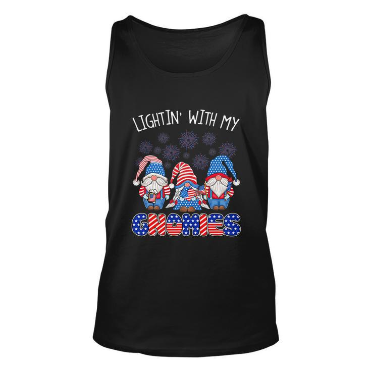Happy 4Th Of July Lightin With My Gnomes Fireworks Unisex Tank Top