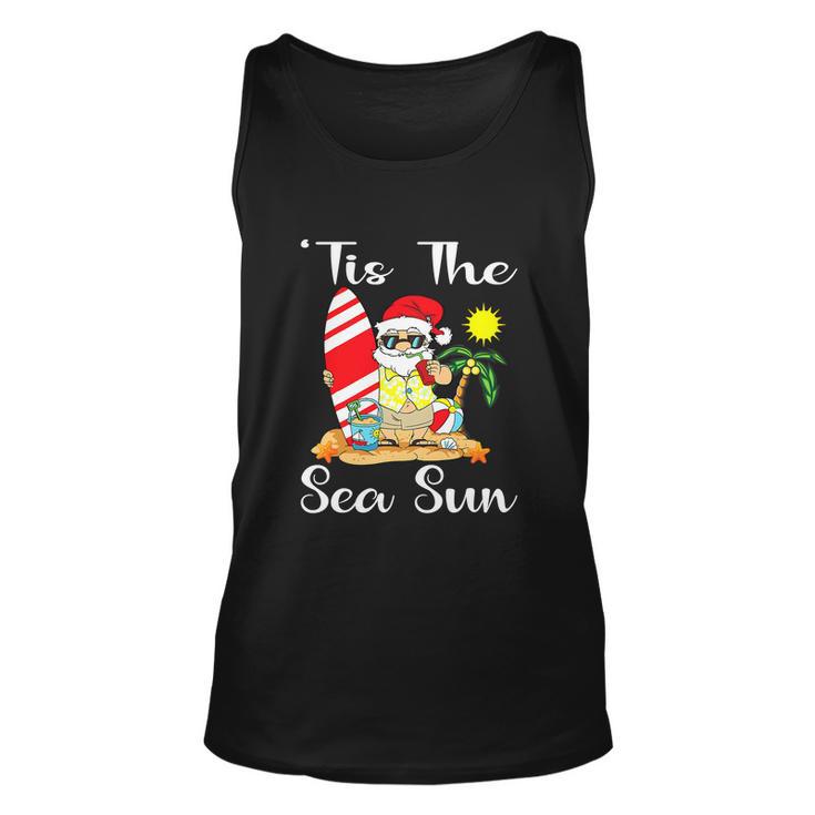 Happy Christmas In July Santa Surfing Lake Party Unisex Tank Top