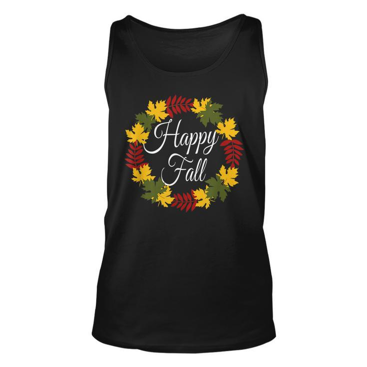 Happy Fall Leaves Cute Autumn Funny Halloween Holiday Women  Unisex Tank Top