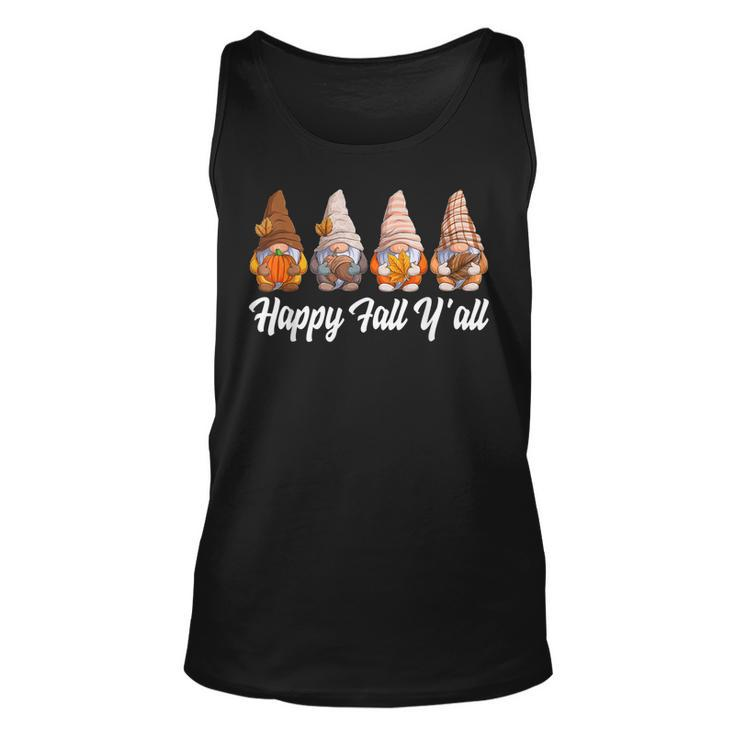 Happy Fall Yall Gnome Pumpkin Funny Autumn Gnomes  Unisex Tank Top