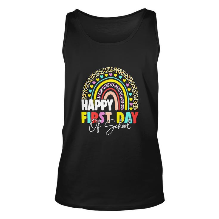 Happy First Day Of School Teacher Back To School Rainbow Unisex Tank Top