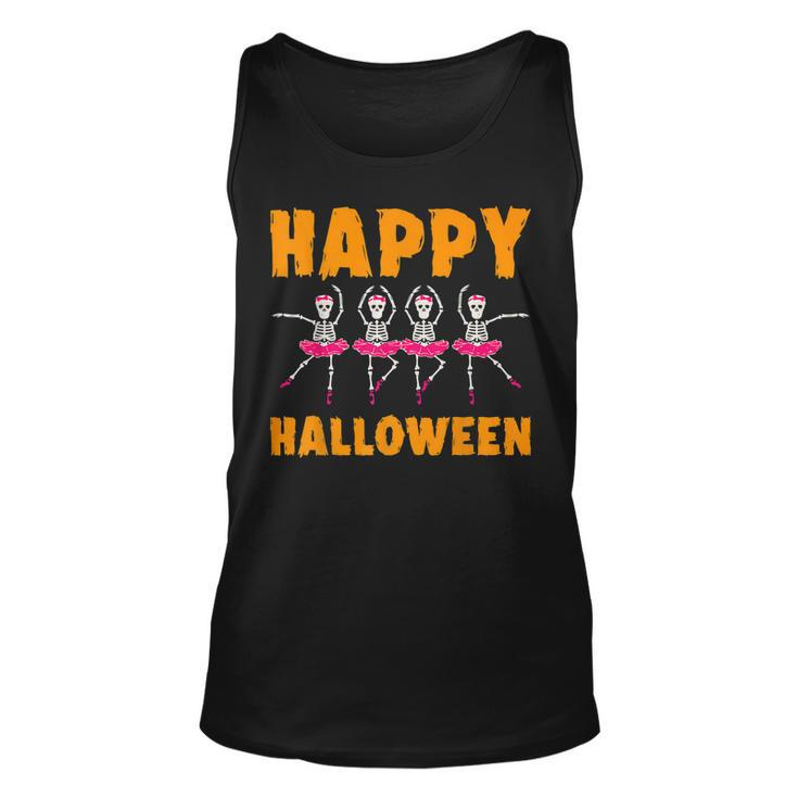 Happy Halloween Lazy Costume Dancing Skeleton Ballerina  Unisex Tank Top
