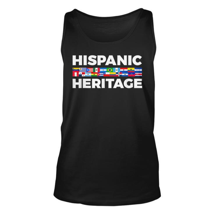 Happy Hispanic Heritage Month Latino Country Flags  Men Women Tank Top Graphic Print Unisex