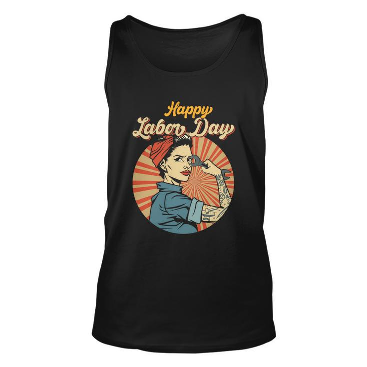 Happy Labor Day Gift Girl Strong Worker Movement Employer Funny Gift Unisex Tank Top