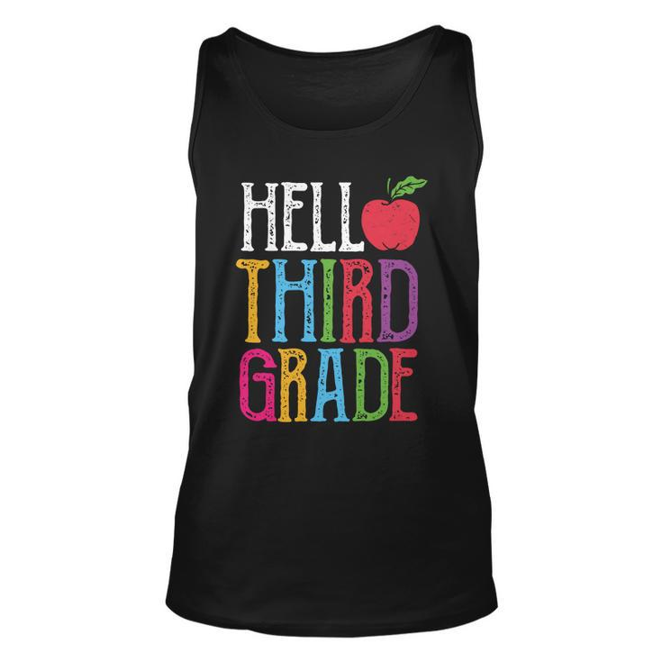 Hello 3Rd Grade Red Apple Back To School First Day Of School Unisex Tank Top