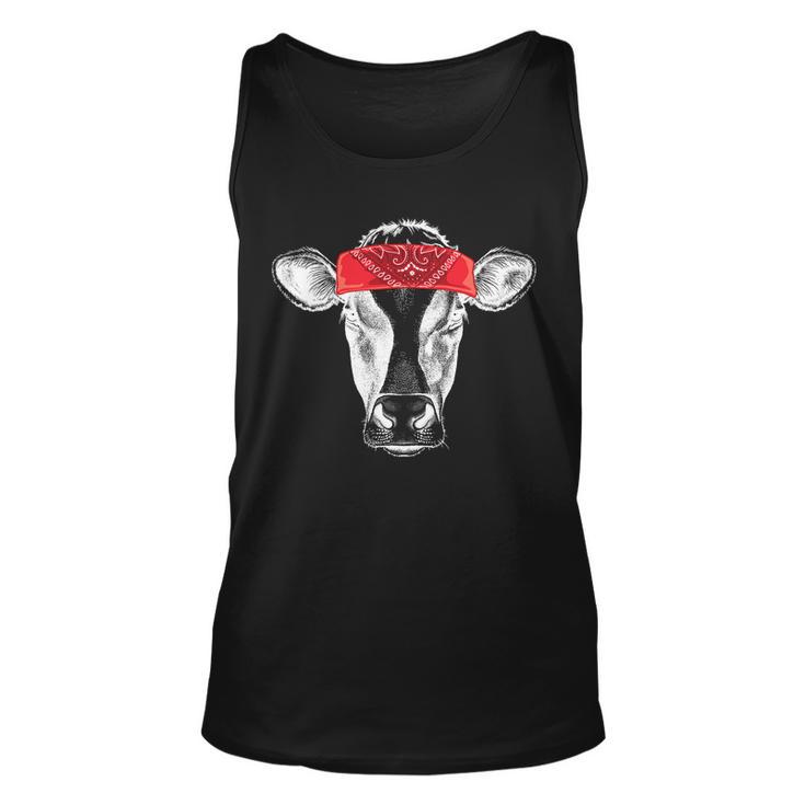 Hippie Cow Red Bandanna Unisex Tank Top