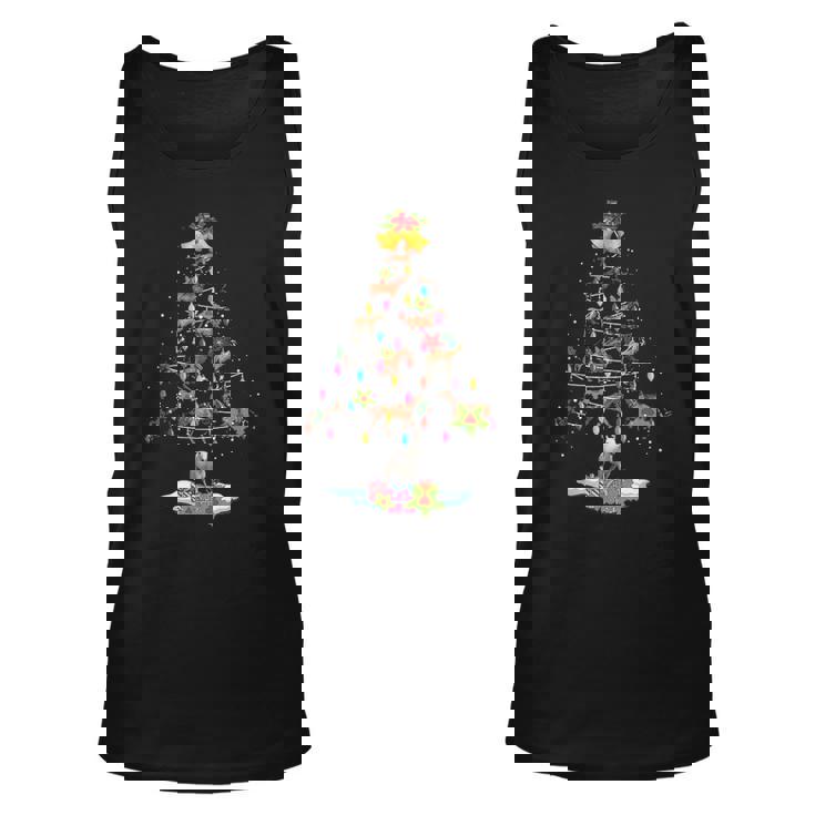 Horse Tree Christmas Candy Cane Unisex Tank Top