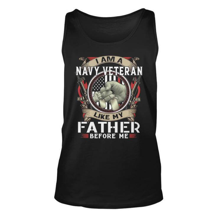 I Am A Navy Veteran Like My Father Before Me Unisex Tank Top