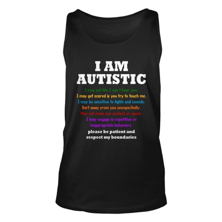 I Am Autistic Please Be Patient Unisex Tank Top