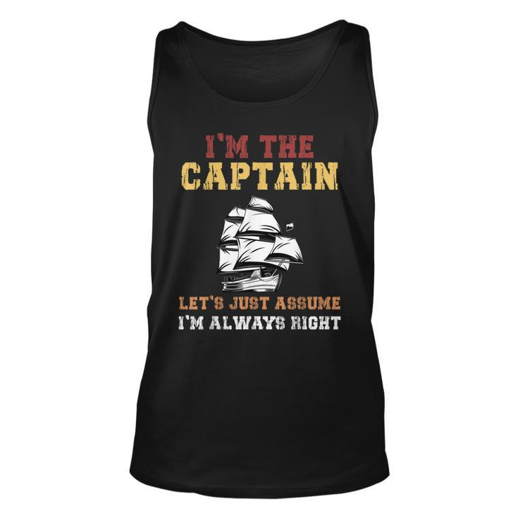 I Am The Captain Of This Boat Funny Boating Man Women Kids  Unisex Tank Top