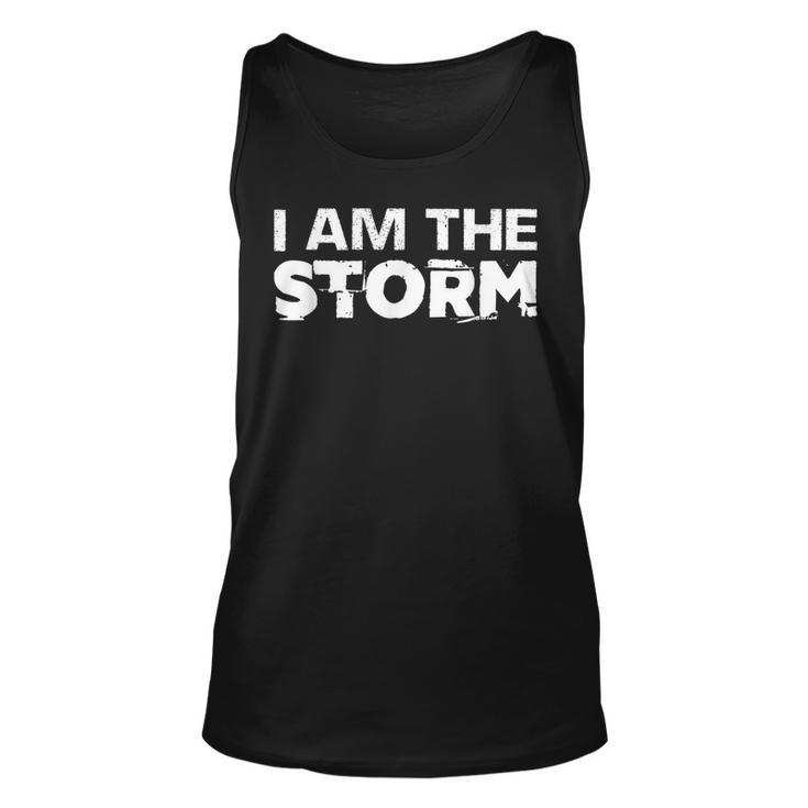 I Am The Storm Fate Devil Whispers Motivational Distressed  Unisex Tank Top