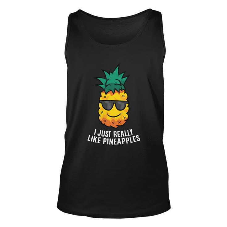 I Just Really Like Pineapples Cute Pineapple Summer Cute Gift Graphic Design Printed Casual Daily Basic Unisex Tank Top