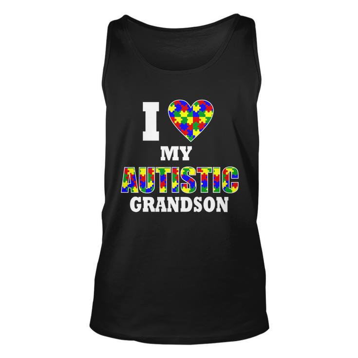 I Love My Autistic Grandson Autism Unisex Tank Top