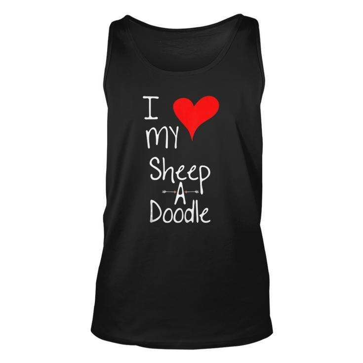 I Love My Sheepadoodle Cute Dog Owner Gift &8211 Graphic Unisex Tank Top