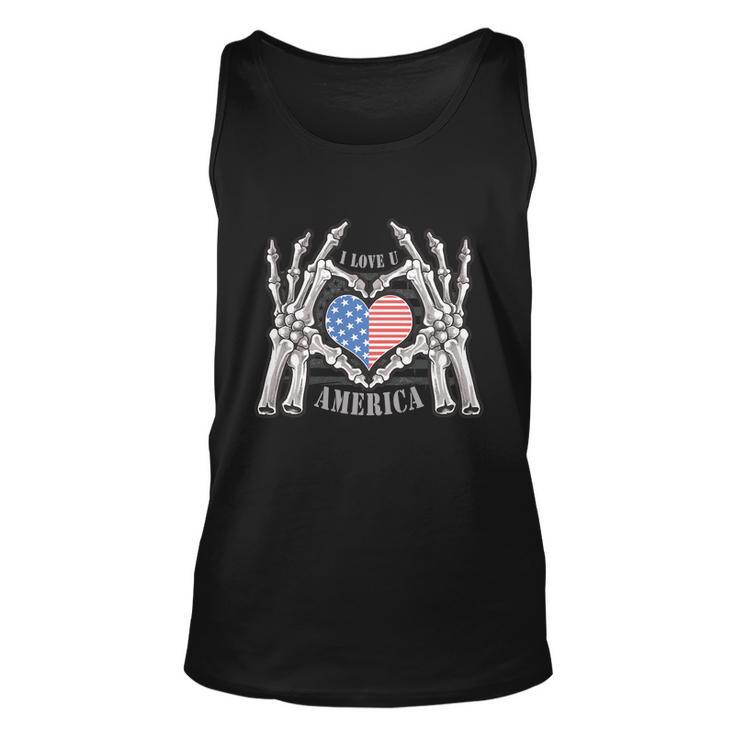 I Love U America 4Th Of July American Flag Heart Unisex Tank Top