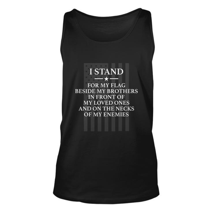 I Stand For My Flag Veterans Proud American Family Graphic Design Printed Casual Daily Basic Unisex Tank Top