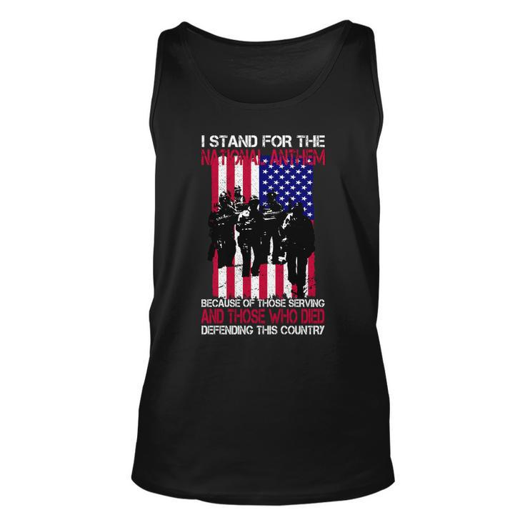 I Stand For The National Anthem Defending This Country Unisex Tank Top
