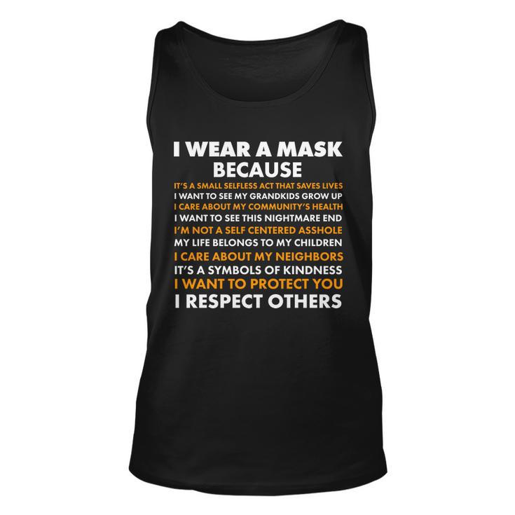 I Wear A Mask Because I Want To Protect You Unisex Tank Top