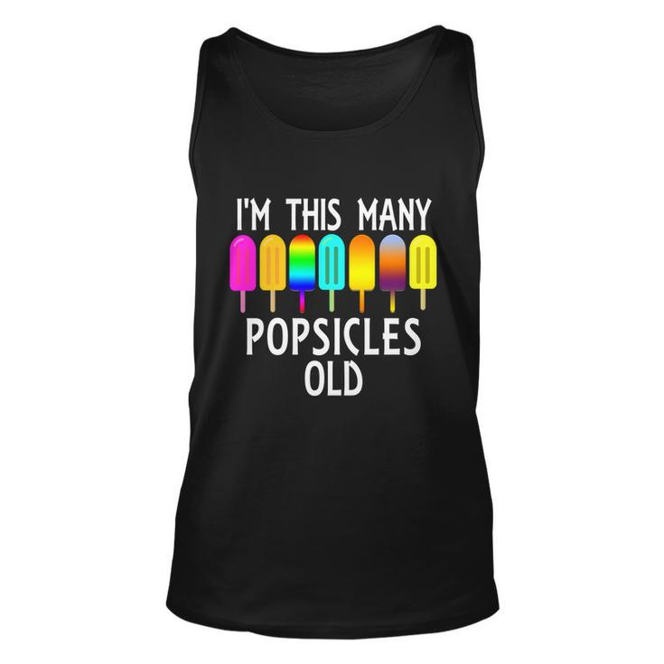 Im This Many Popsicles Old Funny 7Th Birthday Popsicle Cute Gift Unisex Tank Top