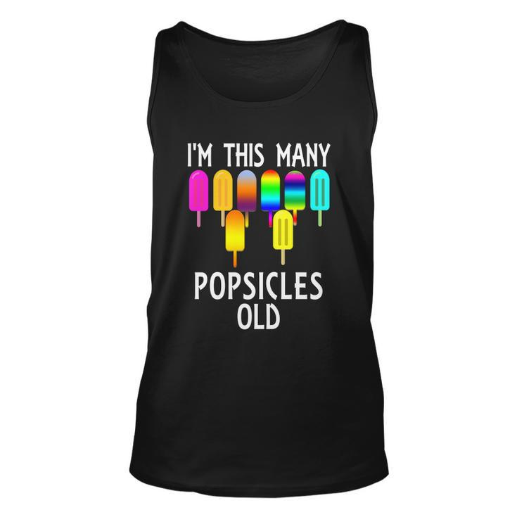 Im This Many Popsicles Old Funny 8Th Birthday Popsicle Gift Unisex Tank Top