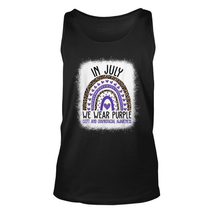 In July We Wear Purple Cool Cleft And Craniofacial Awareness  Unisex Tank Top