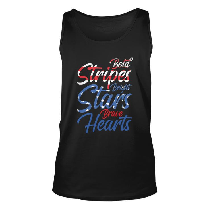 Independence Day Usa Bold Stripes Bright Stars Brave Hearts Unisex Tank Top