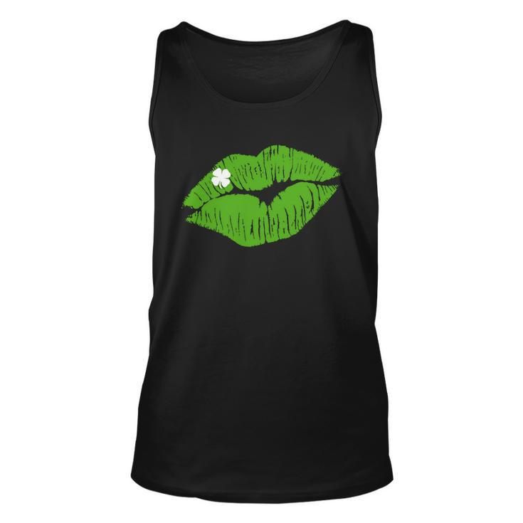 Irish Lips Kiss Clover St Pattys Day Graphic Design Printed Casual Daily Basic Unisex Tank Top