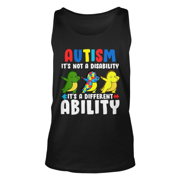 Its Not A Disability Ability Autism Dinosaur Dabbing Tshirt Unisex Tank Top