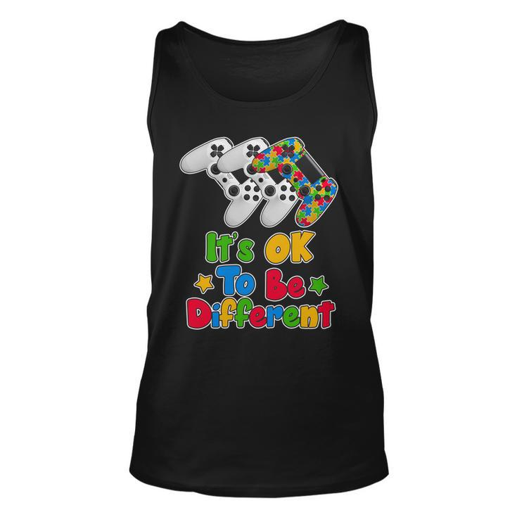 Its Ok To Be Different Autism Awareness Video Gamer Unisex Tank Top