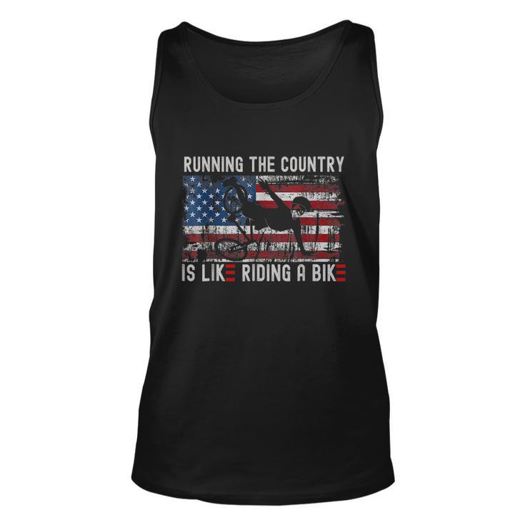 Joe Biden Falling Off Bike Running The Country Is Like Riding A Bike Unisex Tank Top