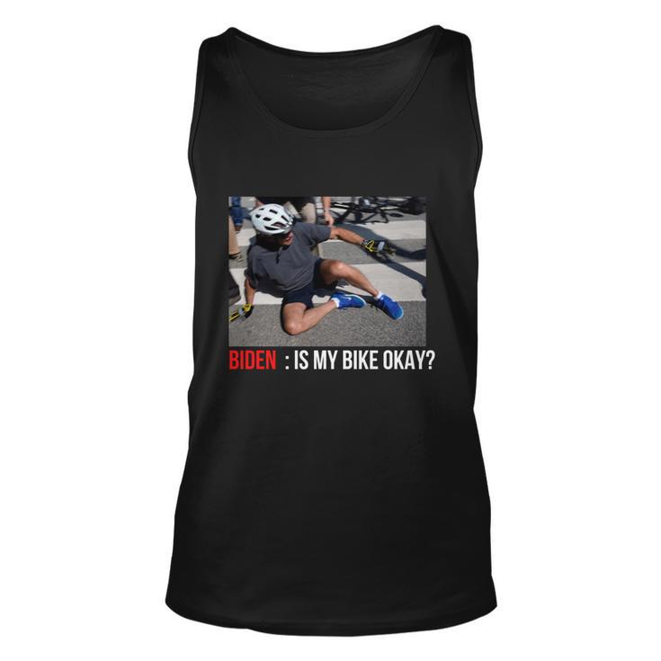 Joe Biden Falls Off His Bike Funny Biden Bike Unisex Tank Top