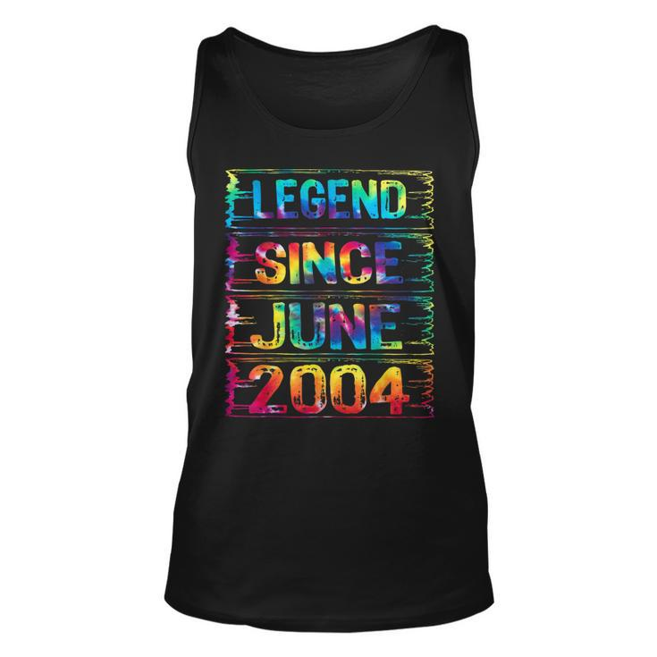 June 18 Years Old Since 2004 18Th Birthday Gifts Tie Dye  Men Women Tank Top Graphic Print Unisex