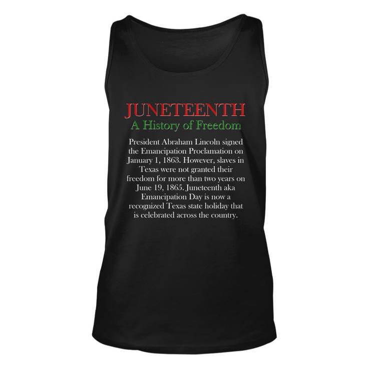 Juneteenth A History Of Freedom Unisex Tank Top