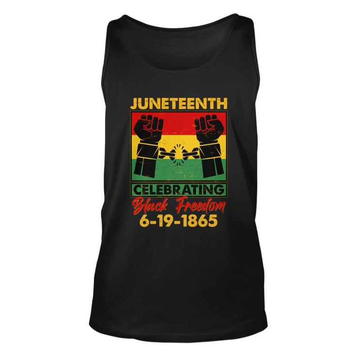 Juneteenth Celebrating Black Freedom 6-19-1865 Breaking The Chains Unisex Tank Top