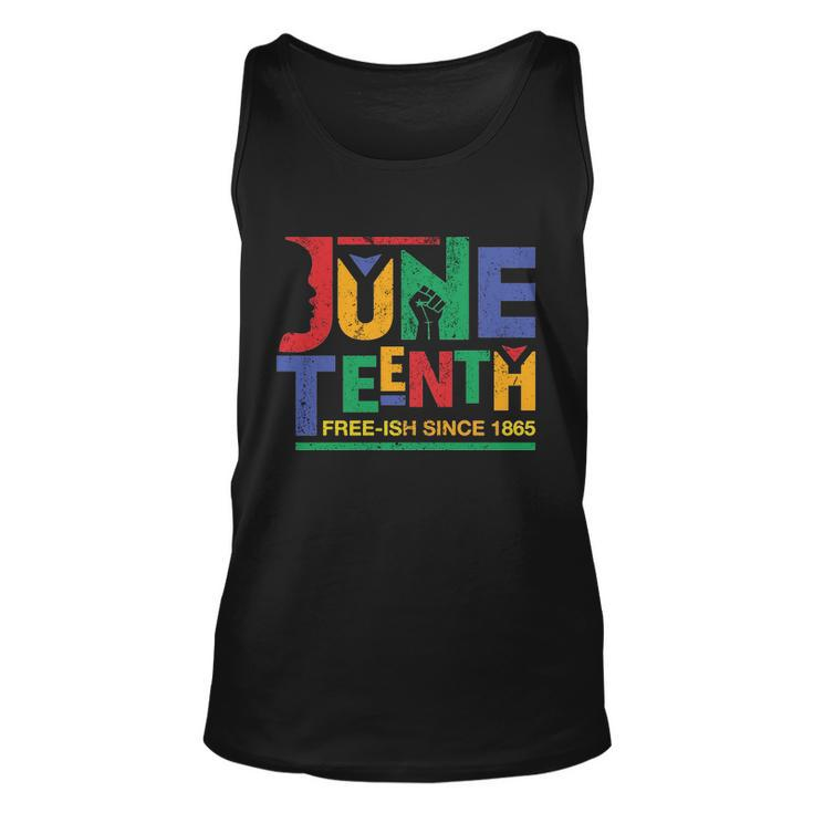 Juneteenth Free-Ish Since 1865 African Color Unisex Tank Top