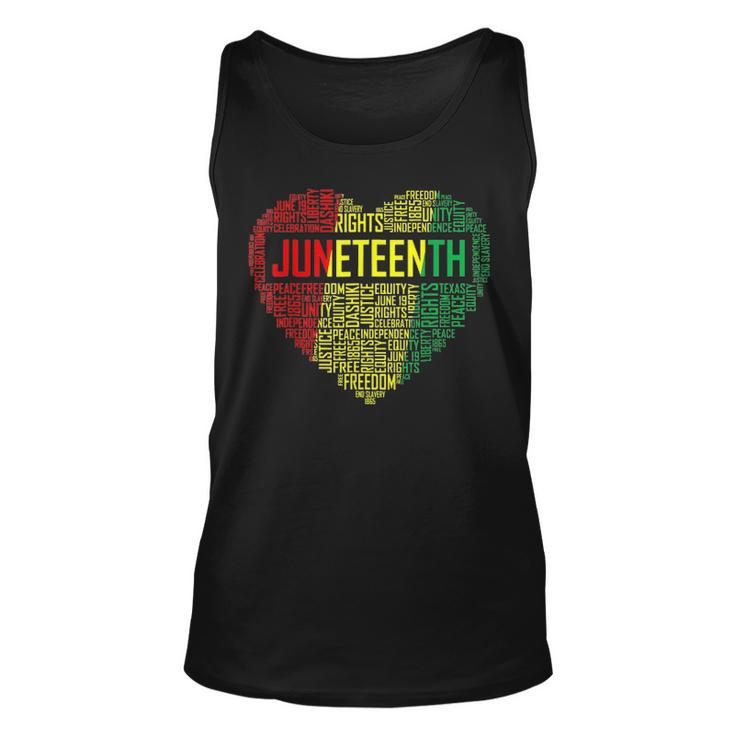 Juneteenth Heart Black History Afro American African Freedom  1 Unisex Tank Top