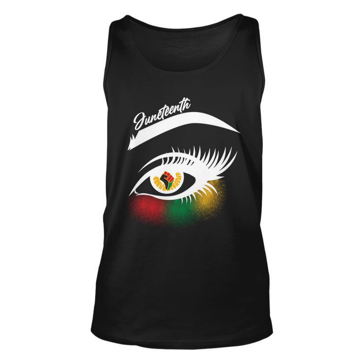 Juneteenth Red Gold Green Eyelashes Unisex Tank Top