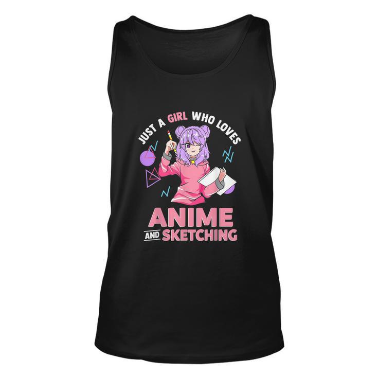 Just A Girl Who Loves Anime And Sketching Unisex Tank Top