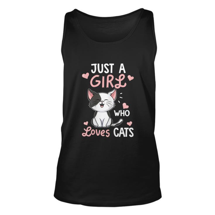 Just A Girl Who Loves Cats Tshirt Cute Cat Lover Unisex Tank Top