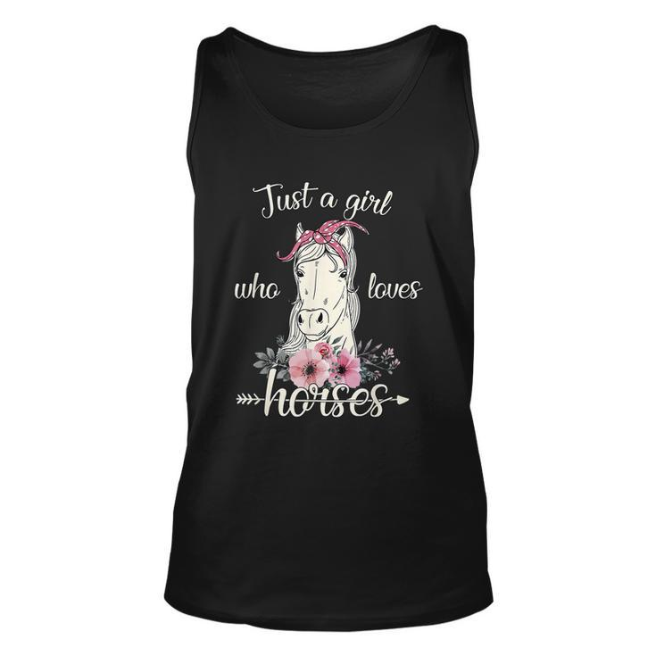Just A Girl Who Loves Horses Cute Graphic Horse Graphic Design Printed Casual Daily Basic Unisex Tank Top
