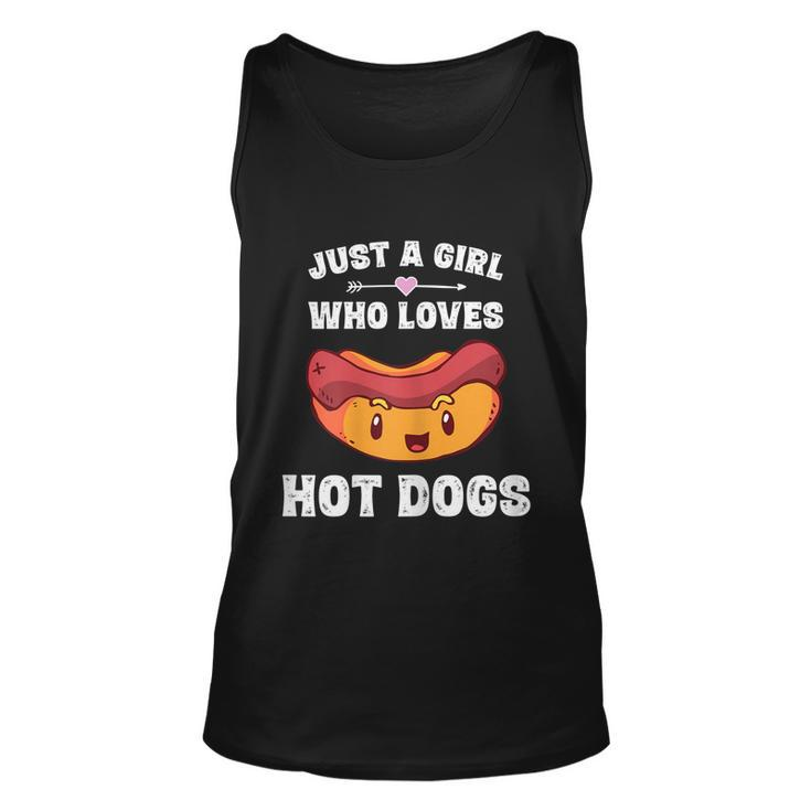 Just A Girl Who Loves Hot Dogs  Funny Hot Dog Graphic Design Printed Casual Daily Basic Unisex Tank Top