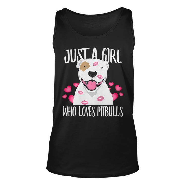 Just A Girl Who Loves Pit Bulls Dog Love R Dad Mom Boy Girl  Unisex Tank Top