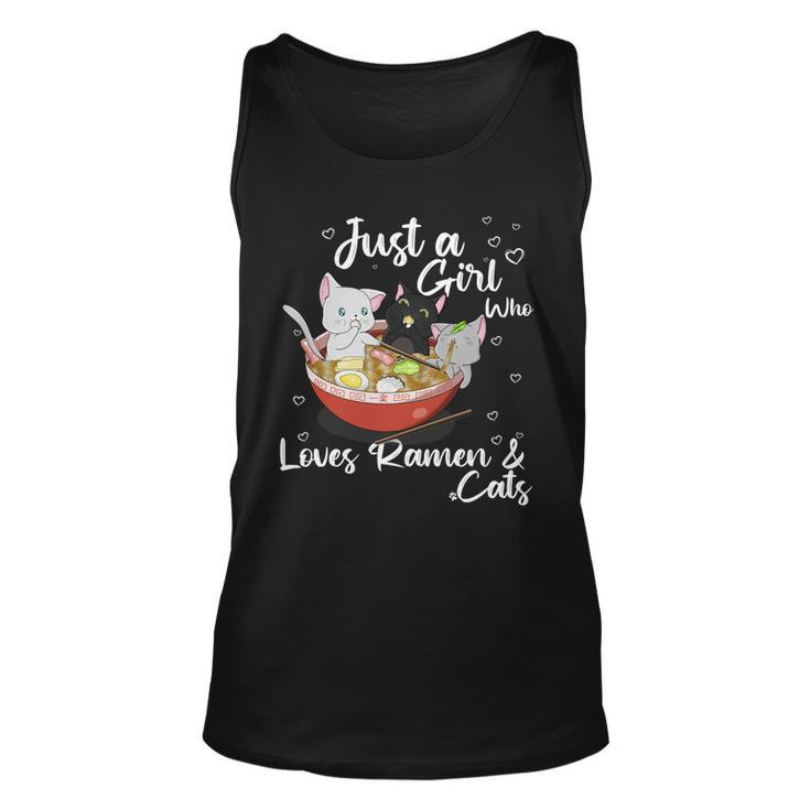 Just A Girl Who Loves Ramen And Cats Unisex Tank Top - Thegiftio