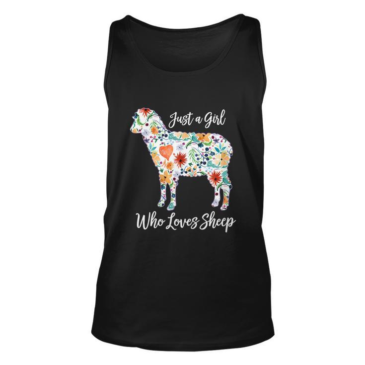 Just A Girl Who Loves Sheep Cute Funny For Women Graphic Design Printed Casual Daily Basic Unisex Tank Top