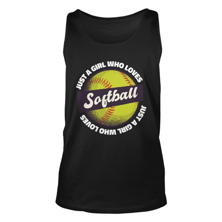 Just A Girl Who Loves Softball Unisex Tank Top