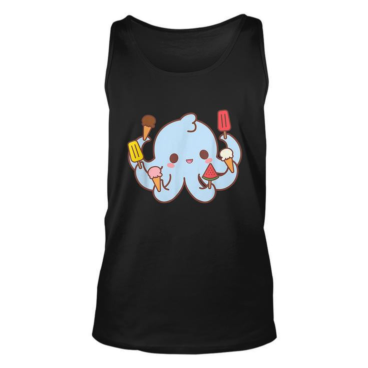 Kawaii Octopus Tako Ice Cream Lover Popsicle Watermelon Cute Graphic Design Printed Casual Daily Basic Unisex Tank Top