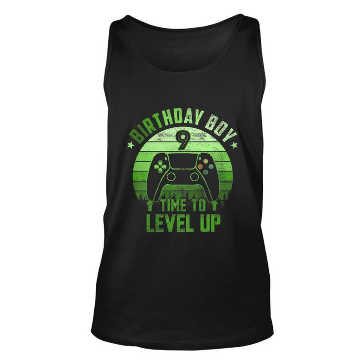 Kids 9Th Birthday Boy Time To Level Up 9 Years Old Boys Cool Gift Unisex Tank Top